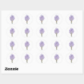 Waterverf Lavender Bouquet Ronde Sticker (Vel)