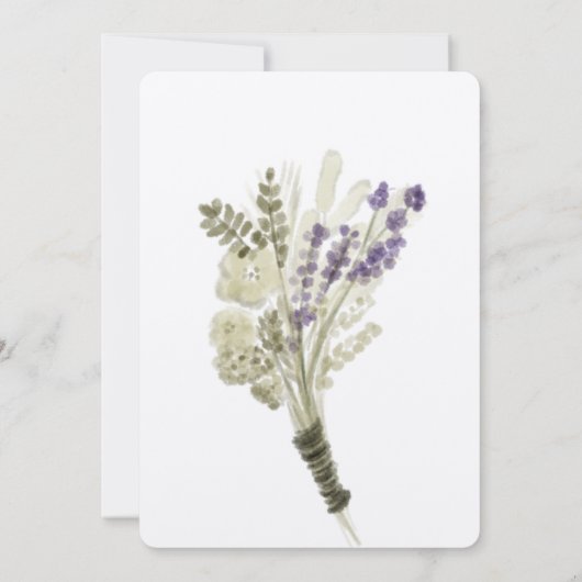 Waterverf Lavender Bouquet Rustic Vrijgezellenfees Kaart (Achterkant)