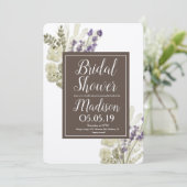 Waterverf Lavender Bouquet Rustic Vrijgezellenfees Kaart (Staand voorkant)