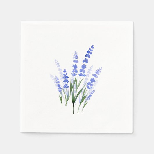 Waterverf Lavender Bouquet Servet (Voorkant)