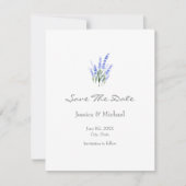 Waterverf Lavender Bouquet slaat de datum op Save The Date (Voorkant)