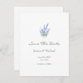 Waterverf Lavender Bouquet slaat de datum op Save The Date (Voorkant / Achterkant)