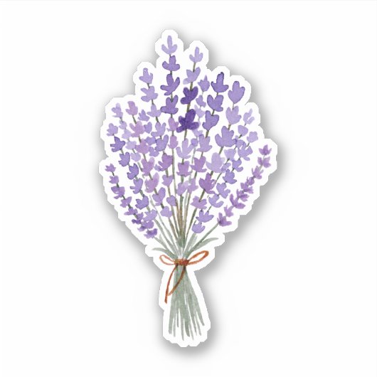 Waterverf Lavender Bouquet Sticker (Voorkant)
