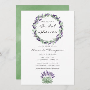 Waterverf Lavender Bridal Shower Kaart