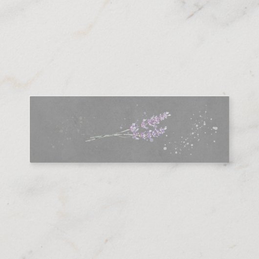 Waterverf lavender bruiloft website bijlage kaart mini visitekaartje (Achterkant)
