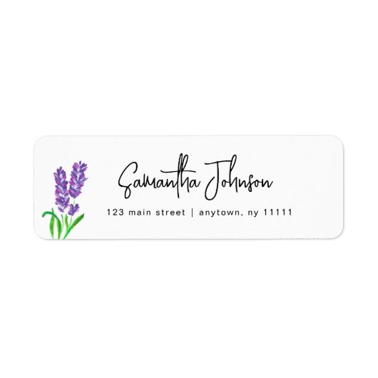 Waterverf Lavender Chic Return Address Label (Voorkant)