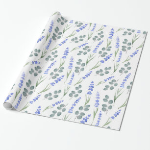 Waterverf lavender en Eucalyptus Patroon Cadeaupapier