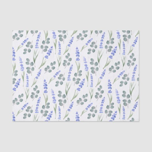 Waterverf lavender en Eucalyptus Patroon Tissuepapier (Voorkant)