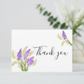 Waterverf Lavender en Green Florals Bedankkaart (Staand voorkant)