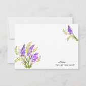 Waterverf Lavender en Green Florals Bedankkaart (Achterkant)