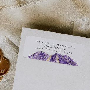 Waterverf Lavender Fields Return Address Label