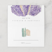 Waterverf Lavender Fields Wedding Folded (Buitenkant ongevouwen)