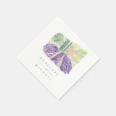 Waterverf Lavender Fields Wedding Napkins Servet (Hoek)