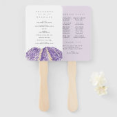 Waterverf Lavender Fields Wedding Program Handwaaier (Voorkant en achterkant)