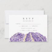 Waterverf Lavender Fields Wedding RSVP (Voorkant)
