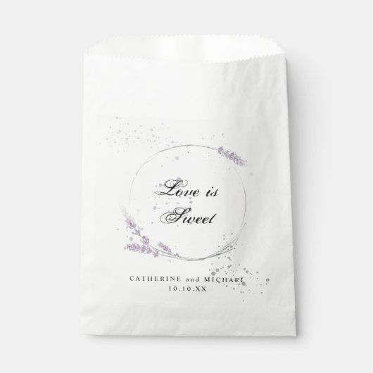 waterverf lavender flower met bruiloft bedankzakje (Voorkant)