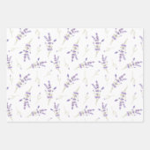 Waterverf lavender Flowers and Leaves Inpakpapier Vel (Voorkant)