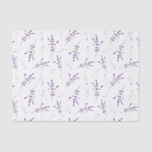 Waterverf lavender Flowers and Leaves Tissuepapier (Voorkant)