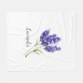 Waterverf Lavender Flowers Fleece Deken (Voorkant (Horizontaal))