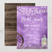 Waterverf lavender Flowers & Lantern Bridal Showe Kaart (Voorkant / Achterkant)