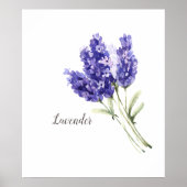 Waterverf Lavender Flowers Poster (Voorkant)