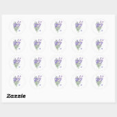 Waterverf Lavender Flowers Ronde Sticker (Vel)