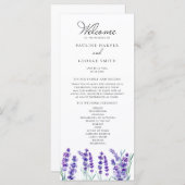 Waterverf lavender Flowers Spring Wedding Programma (Voorkant / Achterkant)