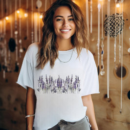 Waterverf Lavender Flowers T-shirt