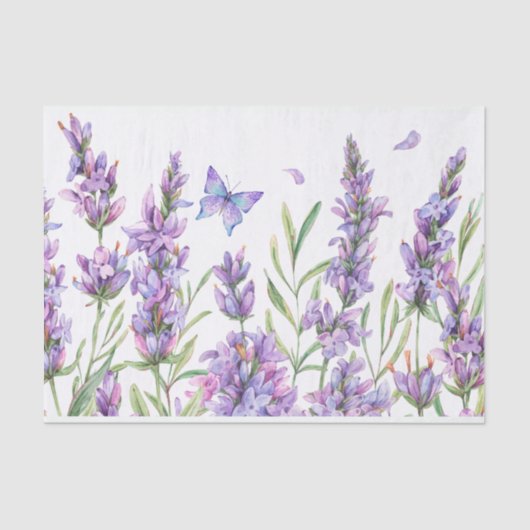 Waterverf Lavender Flowers Tissuepapier (Voorkant)
