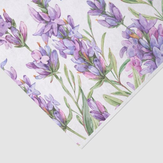 Waterverf Lavender Flowers Tissuepapier (Detail)