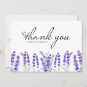 Waterverf lavender Flowers Wedding Bedankkaart (Voorkant)