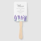 Waterverf Lavender Flowers Wedding Programme Handwaaier (Voorkant)