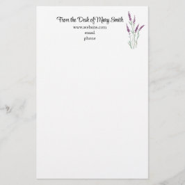 Waterverf Lavender Gepersonaliseerd Briefpapier