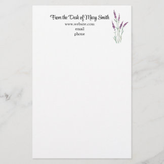 Waterverf Lavender Gepersonaliseerd Briefpapier