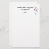 Waterverf Lavender Gepersonaliseerd Briefpapier (Voorkant / Achterkant)