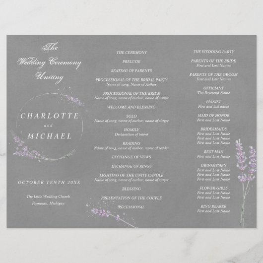 Waterverf lavender gray bruiloft (Voorkant)