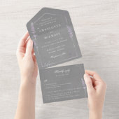 waterverf lavender gray rsvp bruiloft all in one uitnodiging (Afscheurbaar)