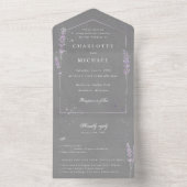 waterverf lavender gray rsvp bruiloft all in one uitnodiging (Binnen)