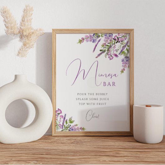 Waterverf Lavender Mimosa Bar Poster