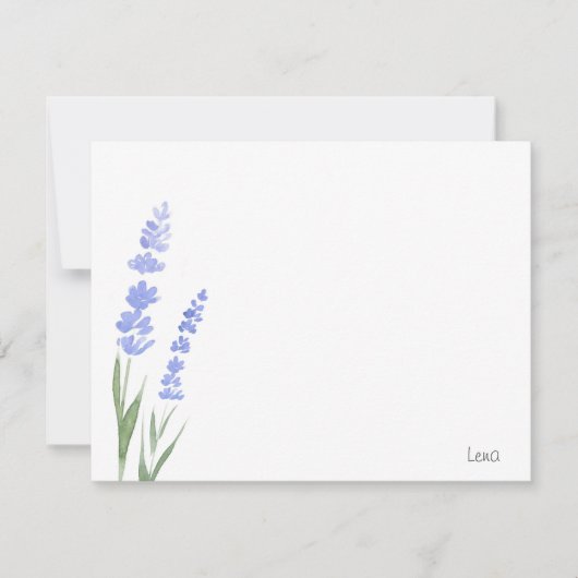 Waterverf Lavender Note Card Notitiekaartje (Voorkant)