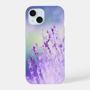 Waterverf Lavender Purple Flowers Garden Floral iPhone 15 Hoesje