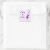 Waterverf Lavender Stem Floral Vierkante Sticker (Tas)