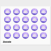 Waterverf lavender Succulent, paars Ronde Sticker (Vel)