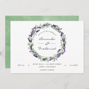Waterverf Lavender Wedding Uitnodiging