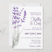 Waterverf Lavender Wedding Uitnodiging (Voorkant)