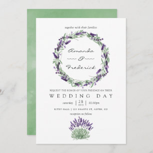 Waterverf Lavender Wedding Uitnodiging