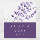 Waterverf Lavender Wedding Wine Labels Wijn Etiket (Enkel label)