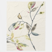 Waterverf Leaf Branch Fleece Deken (Voorkant)