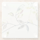 Waterverf Leaf Branch Glazen Onderzetter (Achterkant)