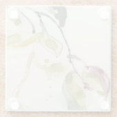 Waterverf Leaf Branch Triptych Glazen Onderzetter (Achterkant)